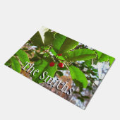 Holly Leaves II Holiday Natuur Botanisch Deurmat (Schuin)