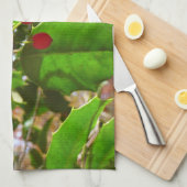 Holly Leaves II Holiday Natuur Botanisch Theedoek (Quarter Fold)
