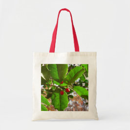 Holly Leaves II Holiday Natuur Botanisch Tote Bag