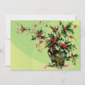 Holly Leaves Invitation Kaart (Voorkant)