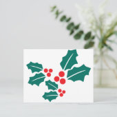 Holly Leaves Kerstmis Feestdagenkaart (Staand voorkant)