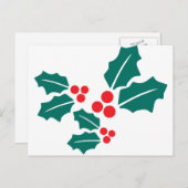 Holly Leaves Kerstmis Feestdagenkaart (Voorkant / Achterkant)