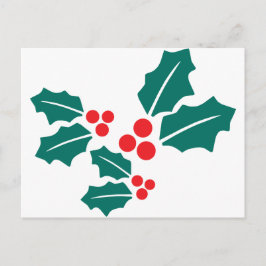 Holly Leaves Kerstmis Feestdagenkaart