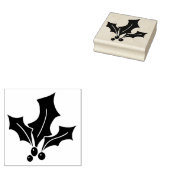 Holly Leaves met bessen Rubberstempel (Gestempeld)