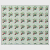 Holly Leaves 'n Berries Cadeaupapier (Vlak)
