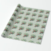 Holly Leaves 'n Berries Cadeaupapier (Uitgerold)