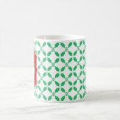 Holly Leaves Pattern Red en Green Holiday Koffiemok (Center)