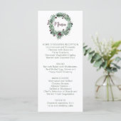 Holly Leaves, Pine, Berries Winter Wedding Menu (Staand voorkant)