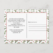 Holly Leaves, Red Berries, Mistletoe, Kandriet Briefkaart (Achterkant)