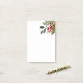 Holly Leaves Red Berry Holiday Waterverf Post-it® Notes (Op bureau)