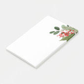 Holly Leaves Red Berry Holiday Waterverf Post-it® Notes (Schuin)