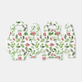 Holly Leaves Red Berry Waterverf Pattern Vakantie Bedankdoosjes (Uitgevouwen)