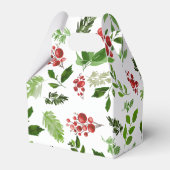 Holly Leaves Red Berry Waterverf Pattern Vakantie Bedankdoosjes (Achterkant)