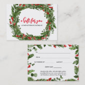 Holly Leaves Red Berry Wreatft Certificate Kortingskaartje (Voorkant / Achterkant)