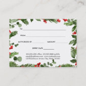 Holly Leaves Red Berry Wreatft Certificate Kortingskaartje (Achterkant)