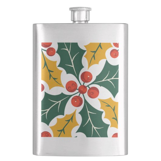 Holly Leaves Retro Modern Big Print Pattern  Flacon (Voorkant)