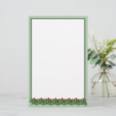 Holly Leaves | rode bessen | Vrijgave vakantie Briefpapier (Staand voorkant)