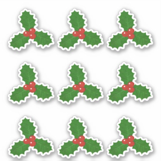 Holly Leaves Set Sticker (Voorkant)