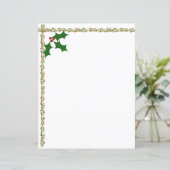 Holly Leaves Stationery (met bijpassende items) (Staand voorkant)