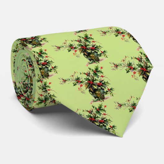 Holly Leaves Stropdas (Opgerold)