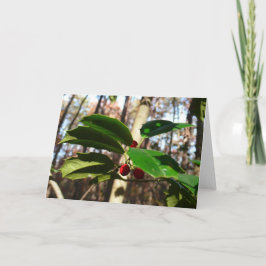 Holly left I Holiday Botanical Feestdagen Kaart