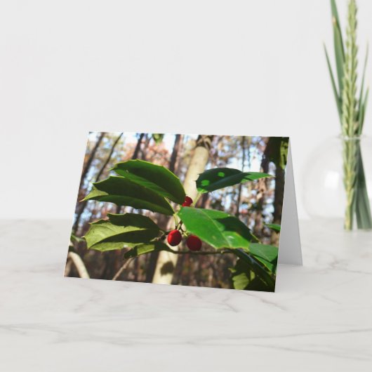Holly left I Holiday Botanical Feestdagen Kaart (Voorkant)