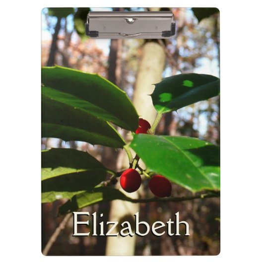 Holly left I Holiday Botanical Klembord (Voorkant)