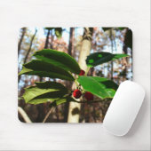 Holly left I Holiday Botanical Muismat (Met muis)