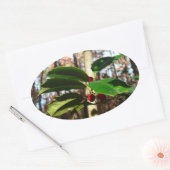 Holly left I Holiday Botanical Ovale Sticker (Envelop)