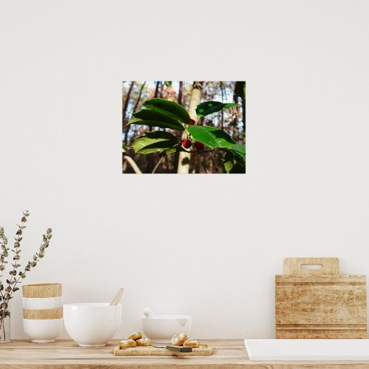Holly left I Holiday Botanical Poster (Keuken)
