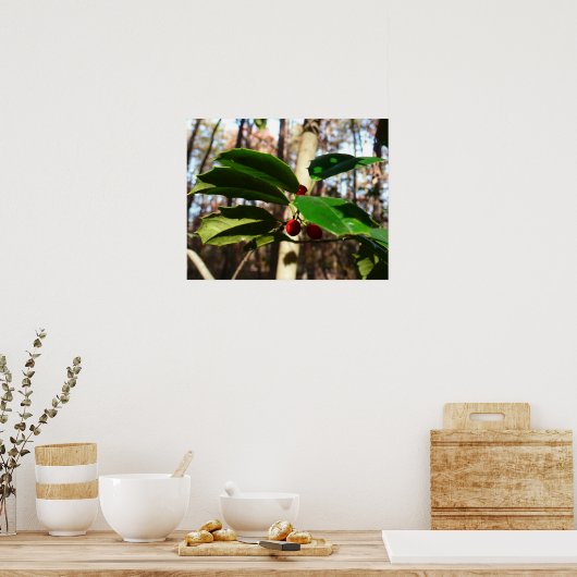 Holly left I Holiday Botanical Poster (Keuken)