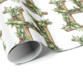 Holly Letter H Christmas Cadeaupapier (Rol Hoek)