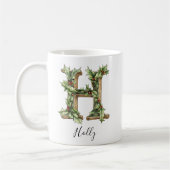 Holly Letter H Persoonlijke Kerstmug Koffiemok (Links)