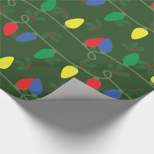 Holly & Lights Cadeaupapier (Hoek)
