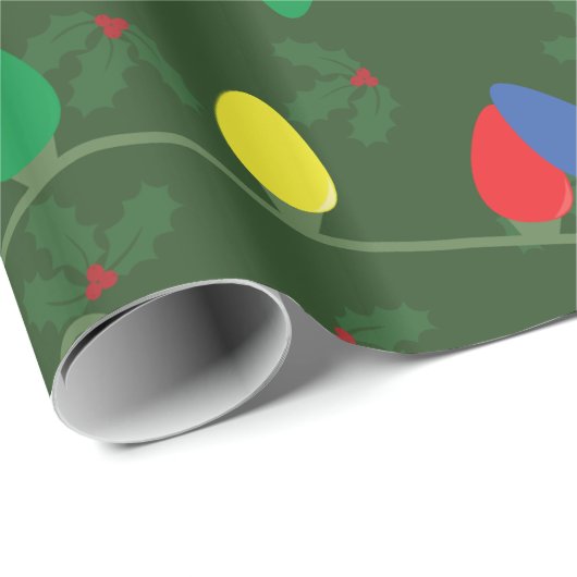 Holly & Lights Cadeaupapier (Rol Hoek)