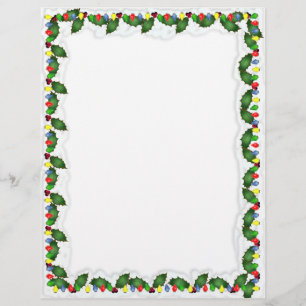 Holly Lights kerstBriefpapier Flyer
