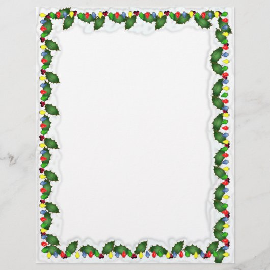 Holly Lights kerstBriefpapier Flyer (Voorkant)