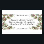 Holly Lijst Custom Christmas Gift Label<br><div class="desc">Het klassieke kerstmotief van holly geeft een vrolijke draai aan dit rechthoekige,  op maat gemaakte voedselcadeaulabel en lijsten uw gepersonaliseerde tekst met feestvreugde. Geef het geschenk van voedsel dat dit seizoen met liefde handgemaakt is en wikkel het in slagerspapier,  touw en afgewerkt met deze  sticker.</div>