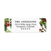  Holly Lijst Kerst retour adreslabel Etiket (Voorkant)