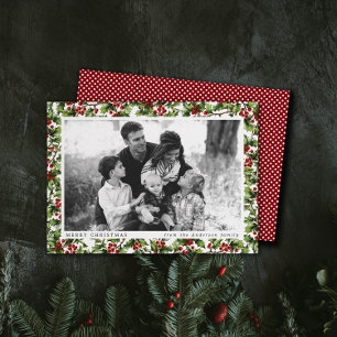 Holly Lijst Kerstkaart