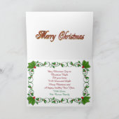 Holly Lijst Kerstkaart Feestdagen Kaart (Binnen)