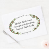 Holly Lijst Ovaal kerstcadeau label (Envelop)