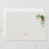 Holly Lijst Shower Invitation Kaart (Achterkant)