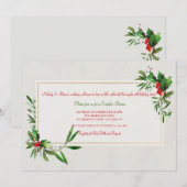 Holly Lijst Shower Invitation Kaart (Voorkant / Achterkant)