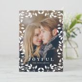 Holly Lijst | Vakantieknopkaart Feestdagenkaart (Staand voorkant)