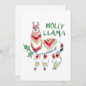 HOLLY LLAMA Boho Holiday kerstkaartje Feestdagenkaart (Voorkant / Achterkant)