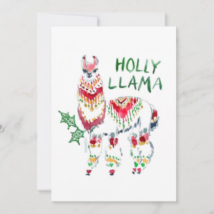 HOLLY LLAMA Boho Holiday kerstkaartje Feestdagenkaart
