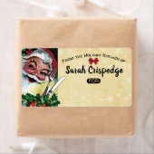 Holly maakt kerstfeestmaal baklabel etiket (Insitu)