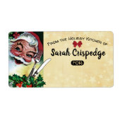 Holly maakt kerstfeestmaal baklabel etiket (Voorkant)