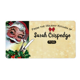 Holly maakt kerstfeestmaal baklabel etiket